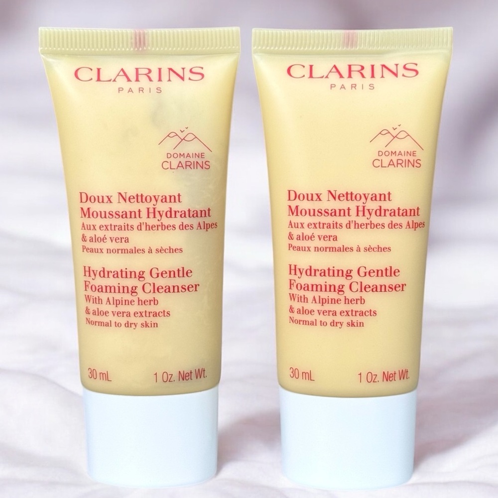 NWT Clarins Hydrating Gentle Foaming Cleanser 2 travel tubes SEALED